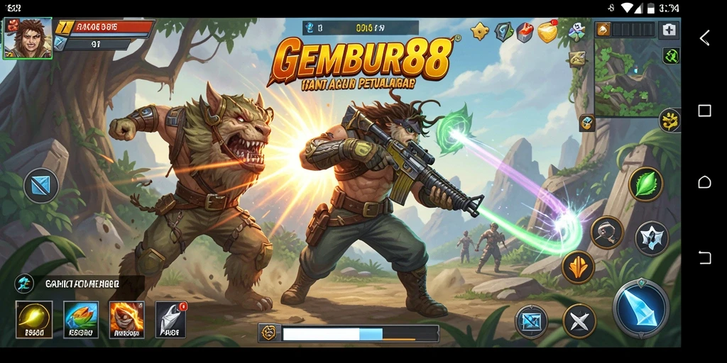Tampilan aksi mendebarkan di GEMBUR88 dengan grafis yang memukau.